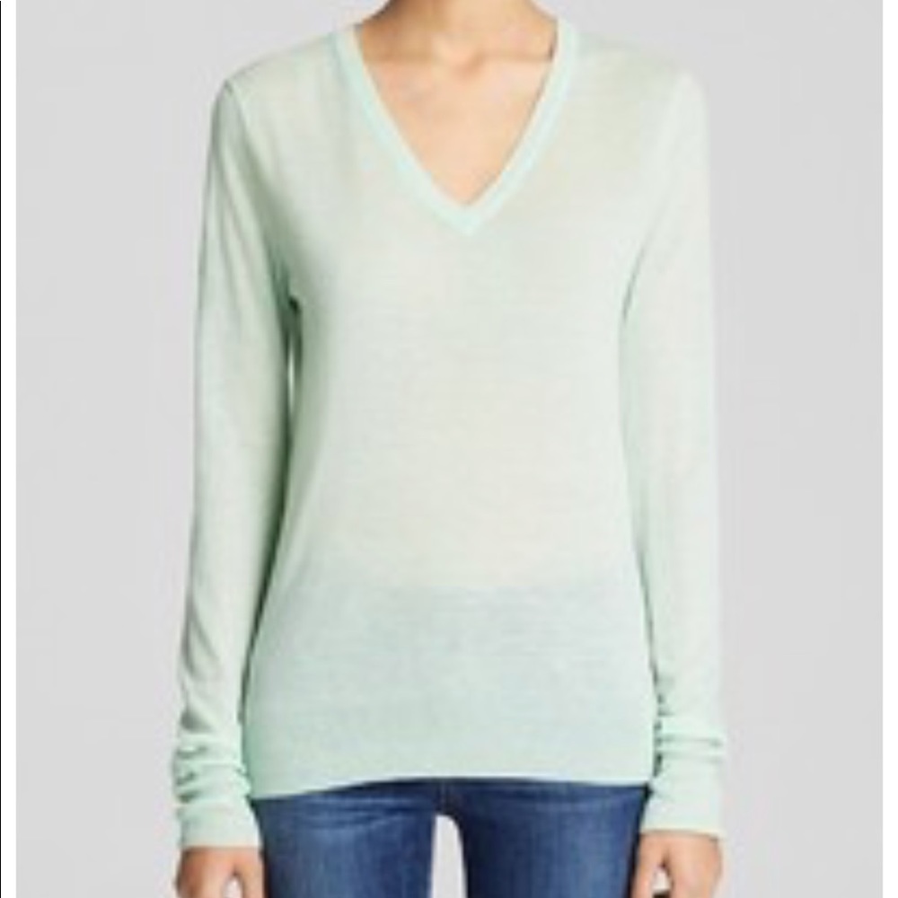 Equipment cashmere v neck sweater in Mint Green top v-neck sweatshirt blouse